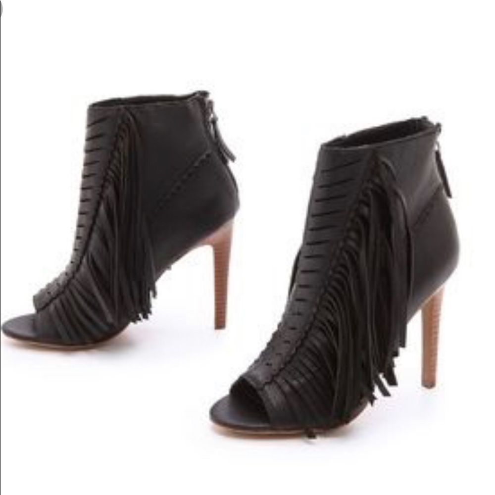 Joe’s Jean fringed open toe boots!!! Sz. 10